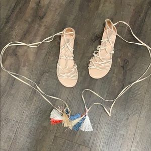 A pair of gladiator sandles